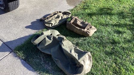 (3) WWII US Army Original Canvas Bags