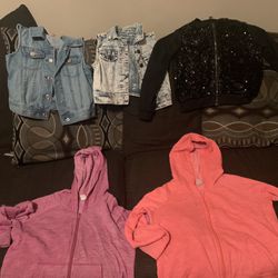 Girls Jean Vests/zipper hoodies & sequence  sweater