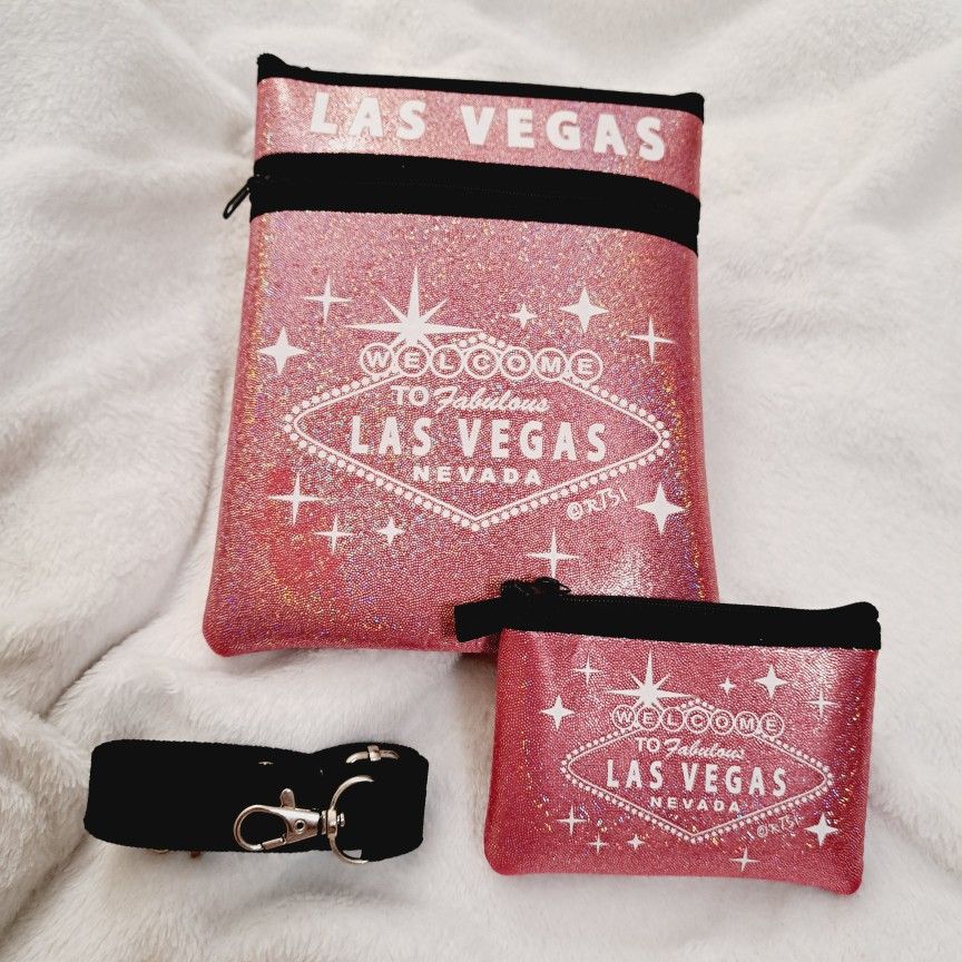 Pink Las Vegas Crossbody Bag w/Cardholder