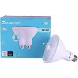 EcoSmart 2 Pack 90W Daylight PAR38 Dimmable LED Flood Light Bulb