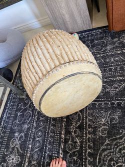 Unique Vintage Drum Side Table / Stool – 18”