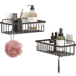 2 PCS Shower Caddy With Adhesive Hooks  