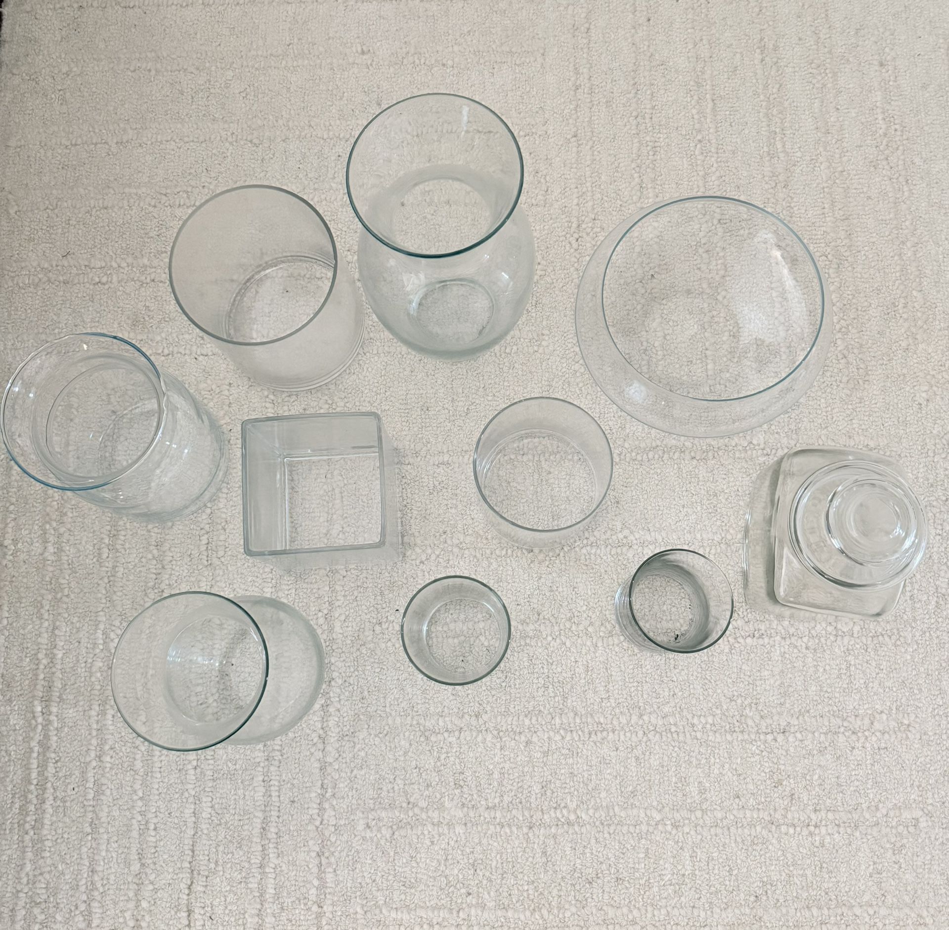 10 Assorted Glass Vases