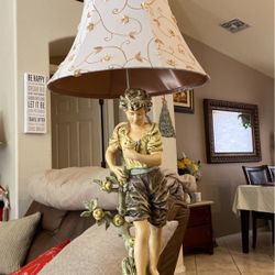 Rare Antique Iron French Moreau Lamp