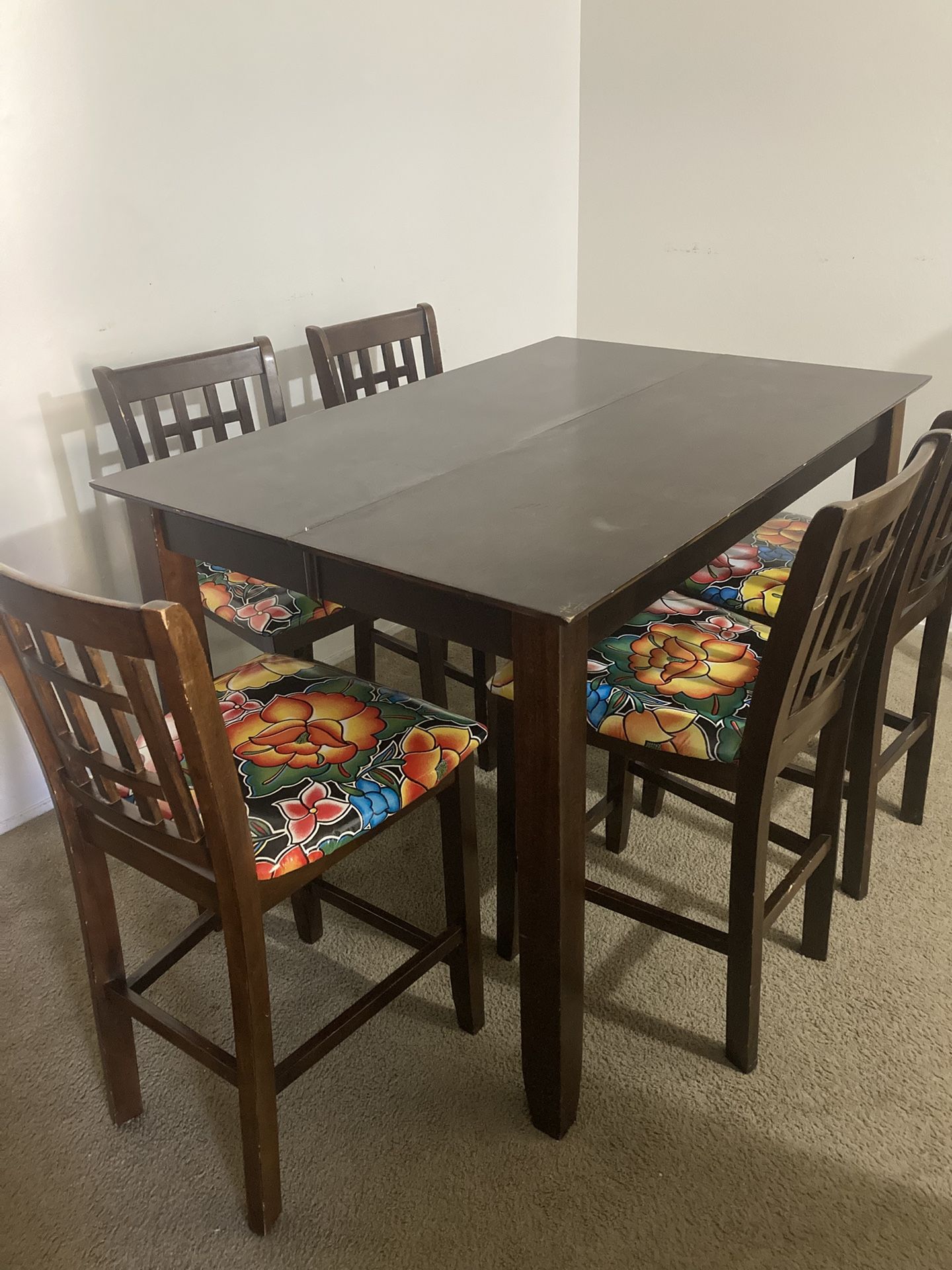 Wood Table W/5 Chairs