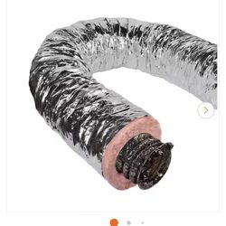 6 in. x 25 ft. Insulated Flexible Duct R6 Silver Jacket