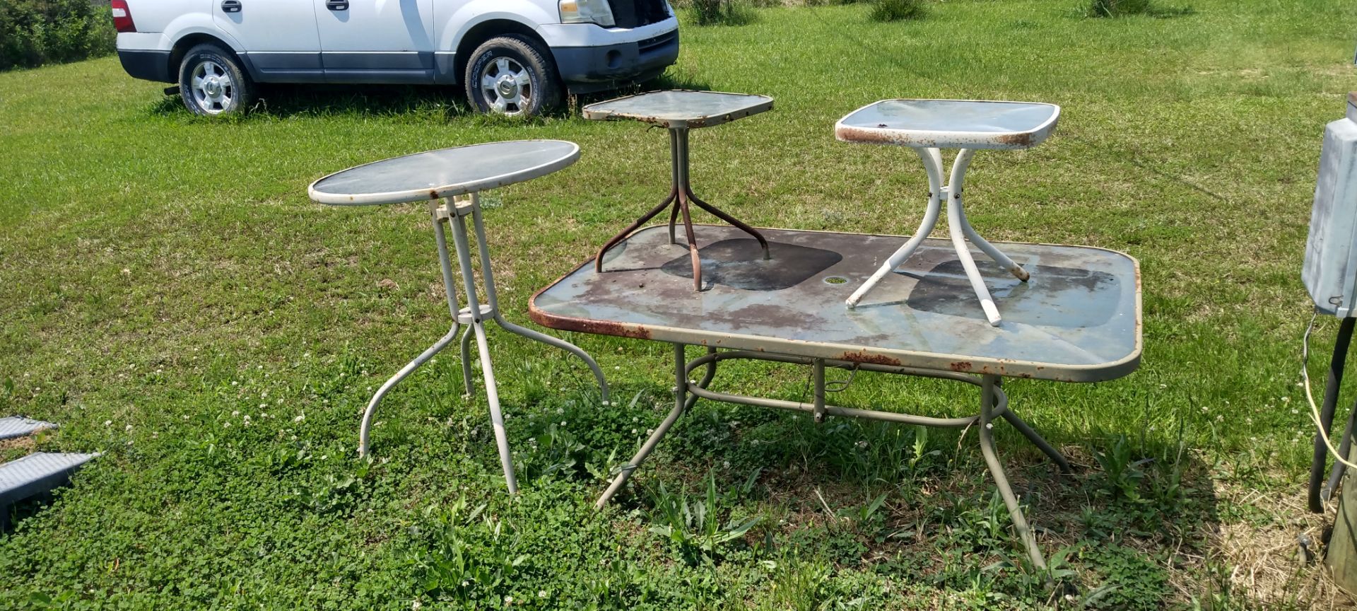 Padio glass top tables