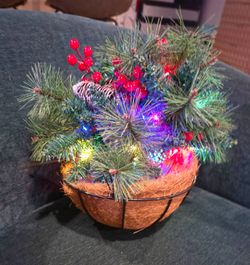 New Christmas Hanging basket with LED lights