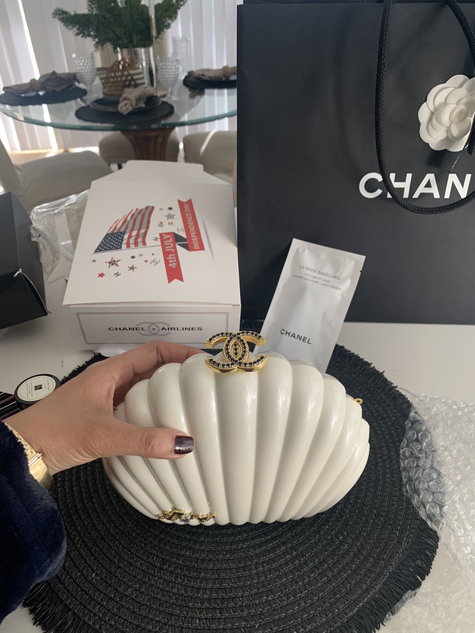CHANEL Gift Box + Gift Bag SET Authentic Black & White NEW 9 x 5.5 x 3