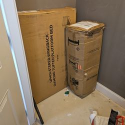 Twin Upholstery Bed With Mattress 