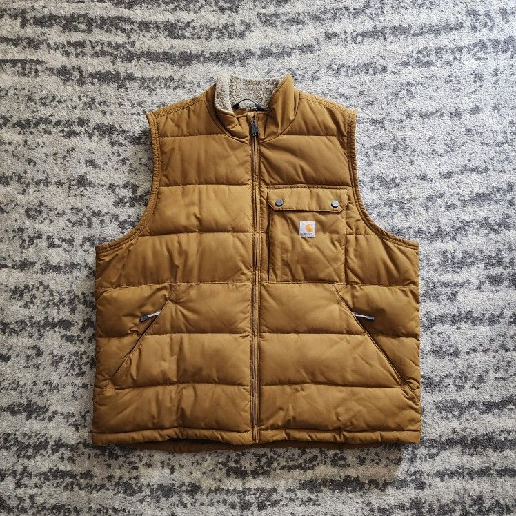 Carhartt Montana Loose Fit Insulated Vest, Men's Size XL, EUC - Oak Brown