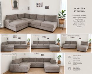 Large Modular Sectional Couch + 4 Extra Pieces | Custom Configurations