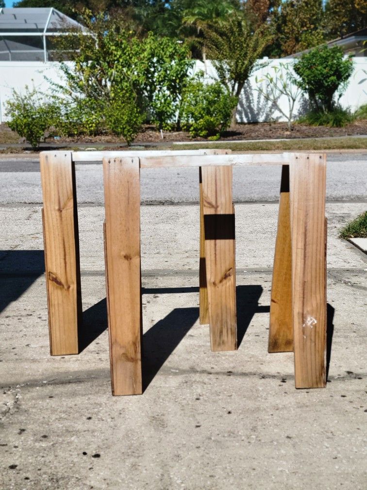 Pair Of Wooden Sawhorses
