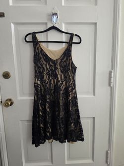 Black Lace Overlay Sleeveless Dress