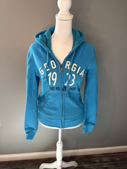 Women’s Georgia Stone Mountain Blue Zip Up Hoodie Size Small