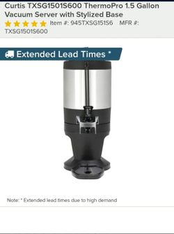 Curtis TXSG1501S600 ThermoPro 1.5 Gallon Vacuum Server with Stylized Base