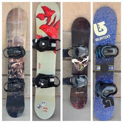 4 SnowBoards & 3 Boots