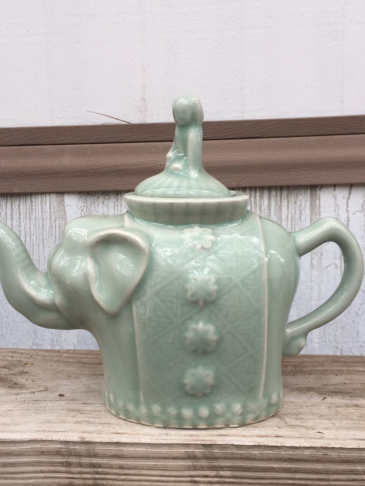 Chinese Green Pottery Elephant