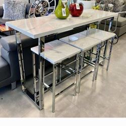 Marble Table Dini G Set 4 Pcs New 36 height 