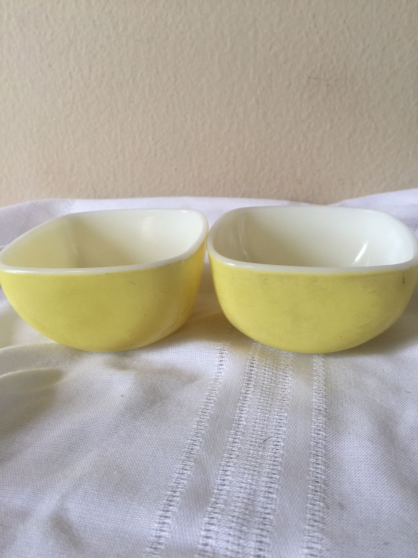 Pyrex Two Yellow Bowls