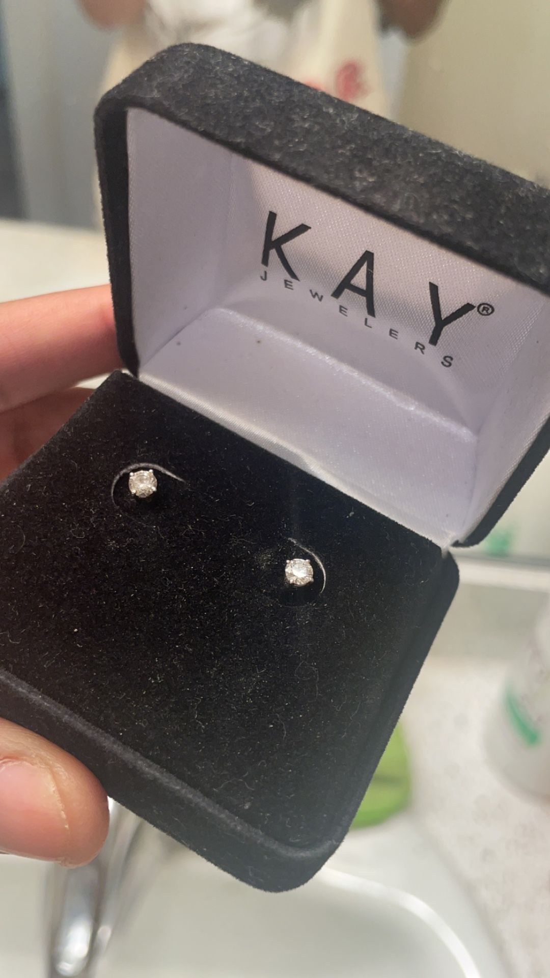 10k Silver Diamond Earrings