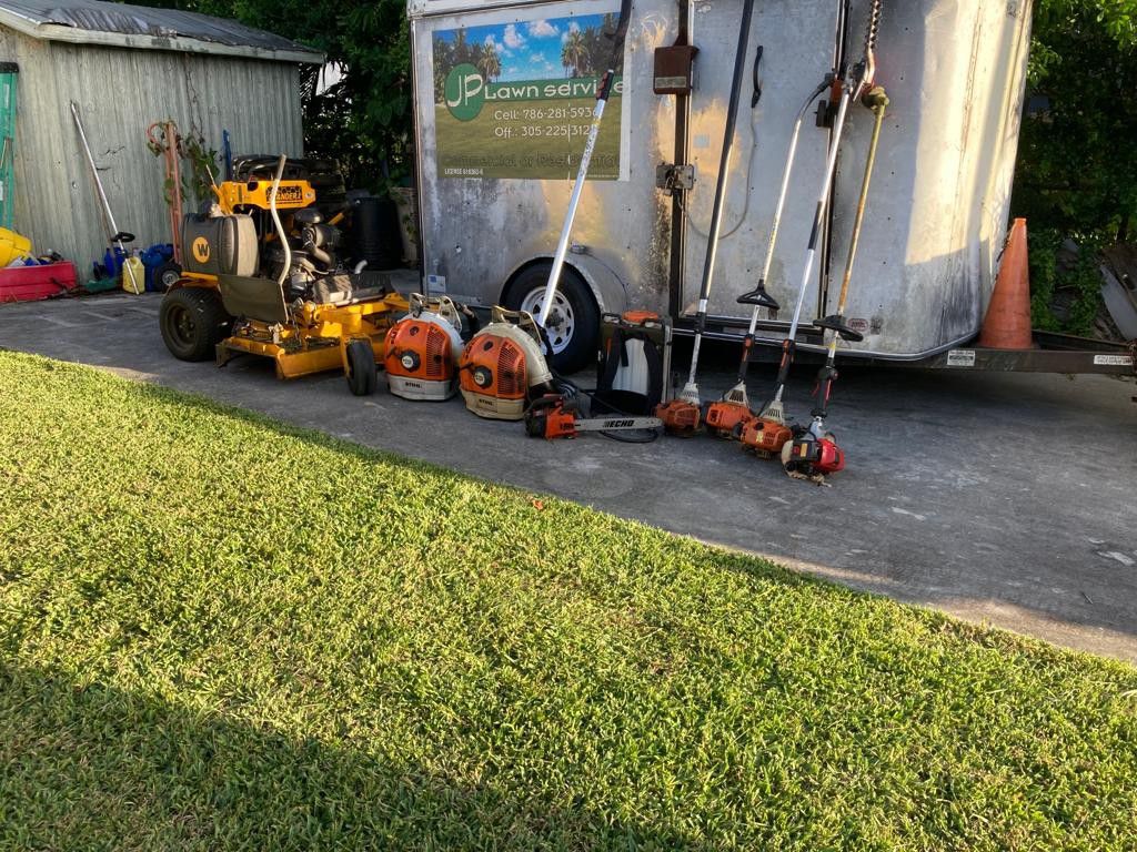Trailer with Landscaping Equipment 