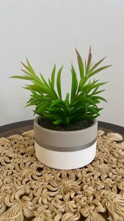 Small Artificial Plant in White Ceramic Pot