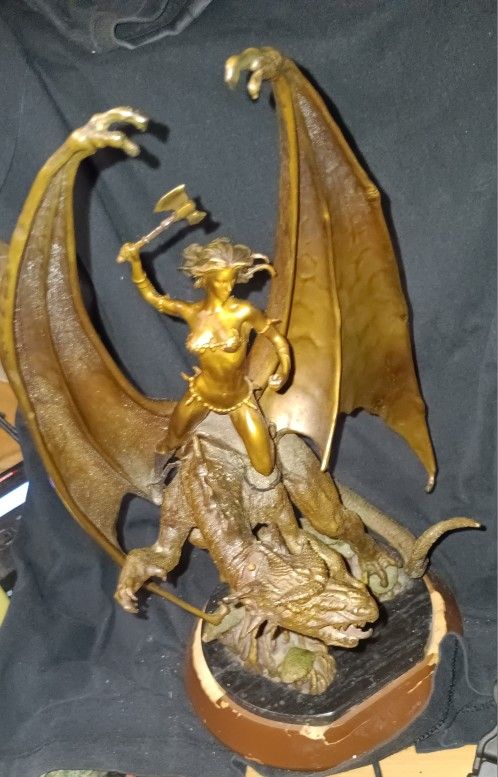 Maiden Of The Dragon Axe" Dragon Rider By Boris Vallejo The Franklin Mint