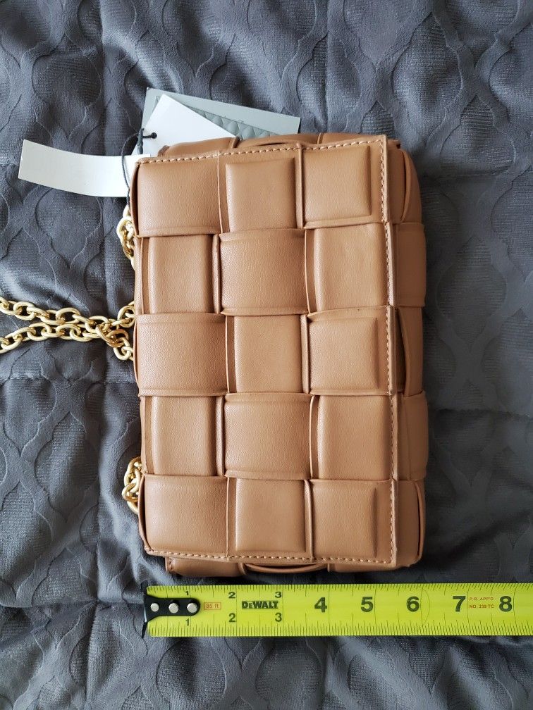 Gray Label Chain Bag  New. 9x2x6 Vegan Leather