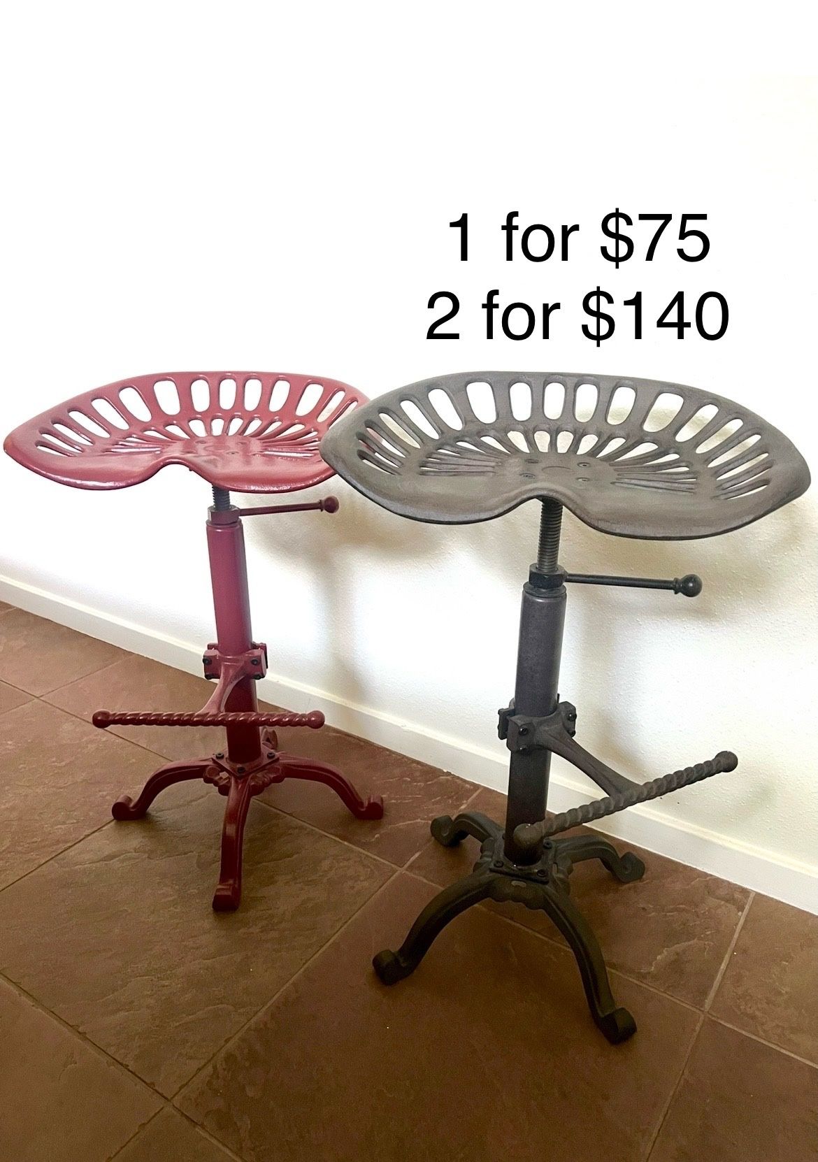 Diwhy Tractor Seats - Rustic Industrial Swivel Bar Stools