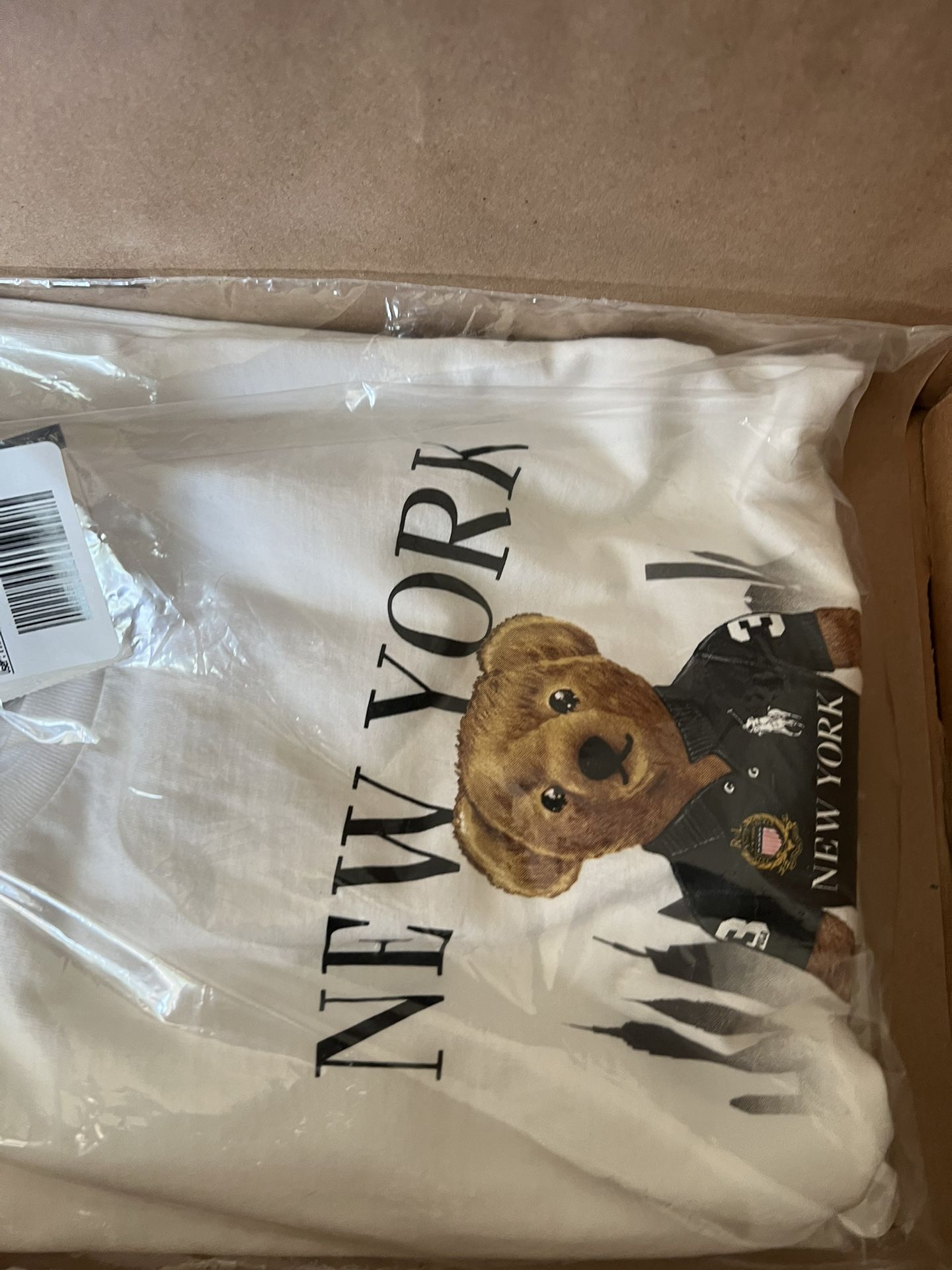 White New York polo bear XXL