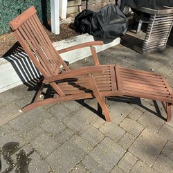 Deck Chair Solid Wood Recliner
