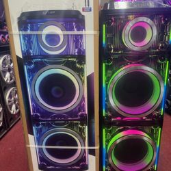 Loud Bluetooth Kareoke Party Speakers With bass reflex. Brand New. 10000 watts