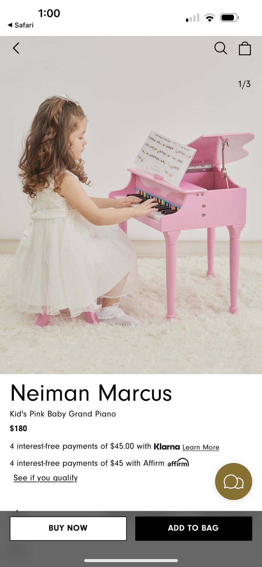 Kids Toy Pink Baby Grand Piano New In Box