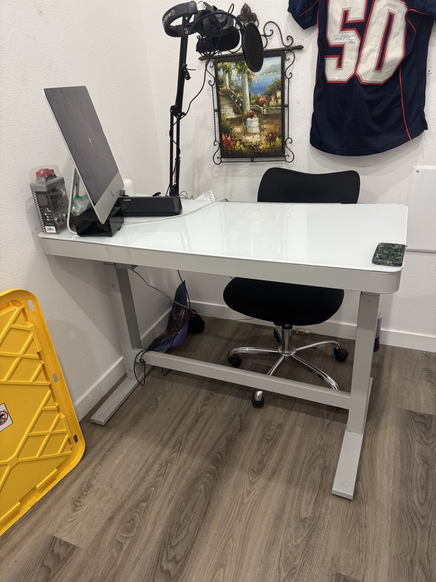 White Electric Desk