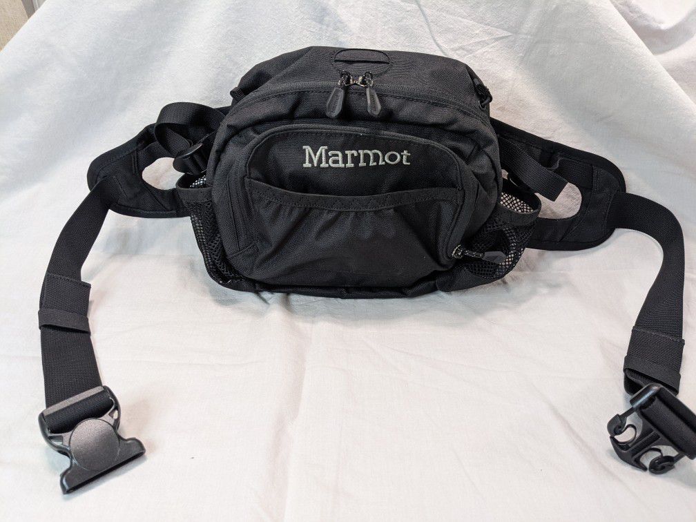 Marmot Waist Pack Multi Pocket Bag Lumbar Fanny Pack Small Black