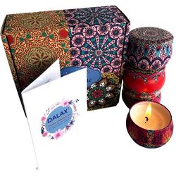 Dalax-Large Size Scented Candles Gift Set, Natural Soy Wax 5.2 Oz Gifts Sets for Women- Aromatherapy Candles Stress Relief, Portable Travel Tin Candle