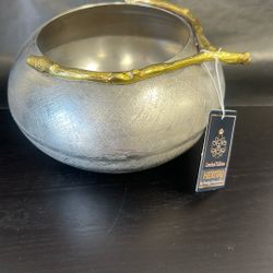 Candy Bowl Branch Brass and  S/S Brushed 24 cm