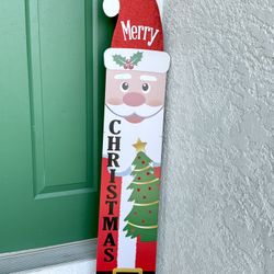 Large Santa Christmas Porch Sign – Wooden Outdoor Holiday Decor – Christmas Yard Decoration