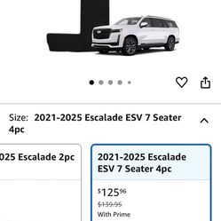 Carpet Floor Mats 2021-2025 Cadillac Escalade ESV 7 Seater 
