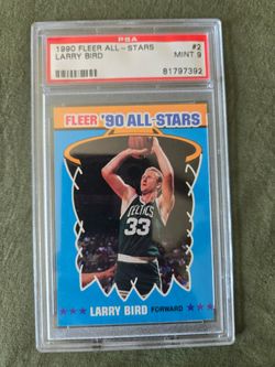 LARRY BIRD 1990 Fleer All-Stars #2 PSA Graded Card MINT 9 NBA Boston Celtics