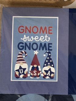 Gnome Sweet Gnome Patriotic House Flag 28" W X 40" H