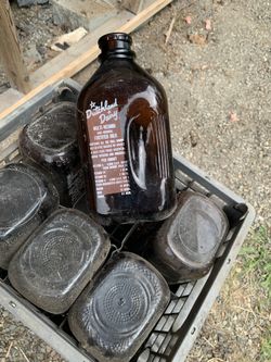 Amber milk bottles