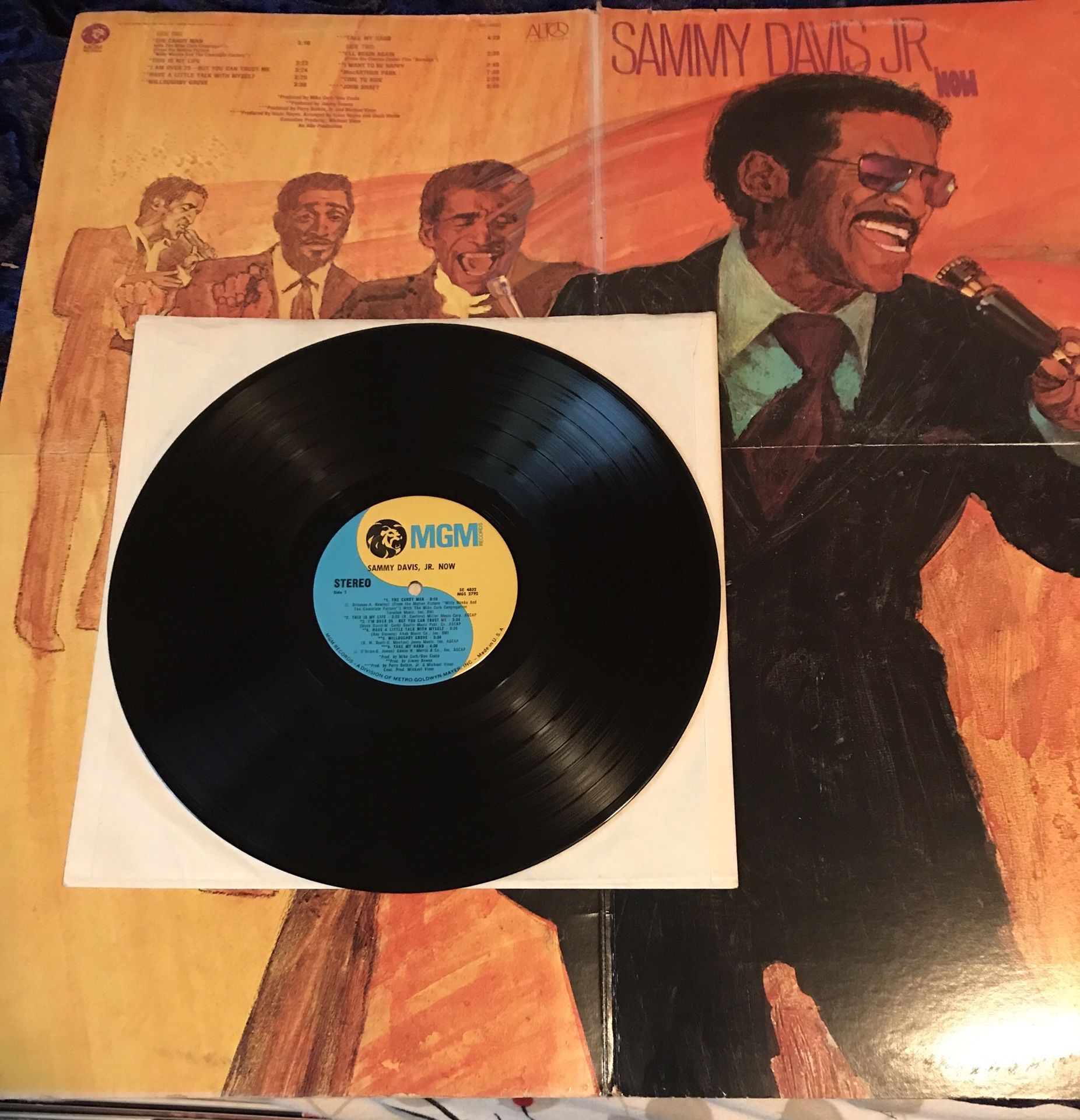 SAMMY DAVIS, JR. - Now - LP - MGM 1972 - (VG) GIANT FOLD-OUT COVER - SE 4832