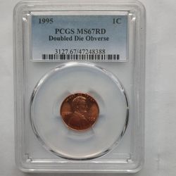 PCGS ms67 RD--1995 Lincoln Doubled Die Error cent