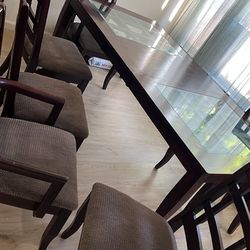 Red Cherry wood table 6 chairs