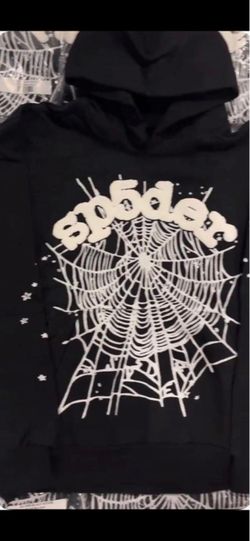 Sp5der hoodie black white mens size small