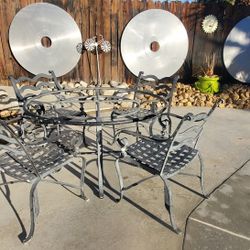 Table Set Needs Paint Think it's All  Aluminum 