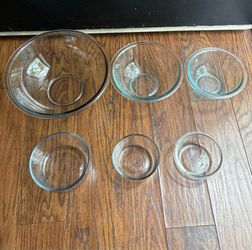 6-Piece Clear Glass Mixing & Prep Bowl Set