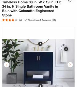 Timeless Home 30" Single Bathroom Vanity in Blue